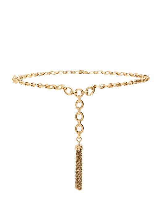 Chloé Metallic Pompoms Tassle-Tone Brass Belt
