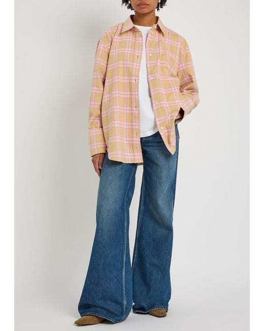 Rohe Pink Checked Flannel Overshirt