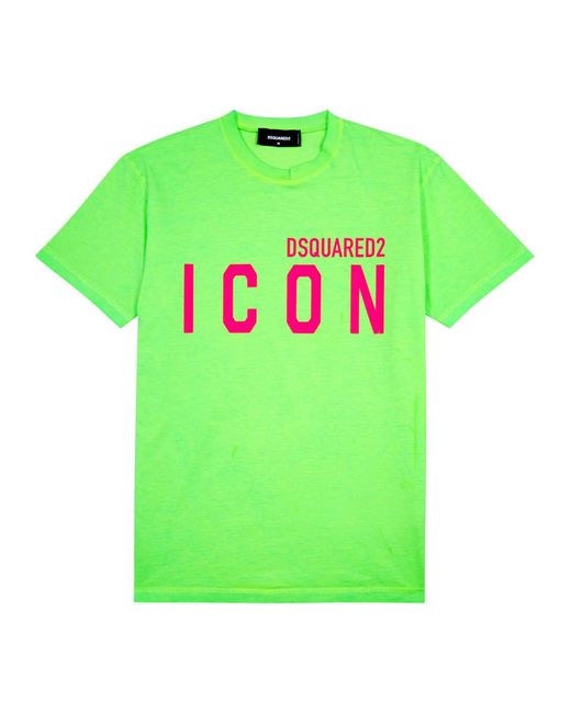 DSquared² Green Icon Logo-print Cotton T-shirt for men