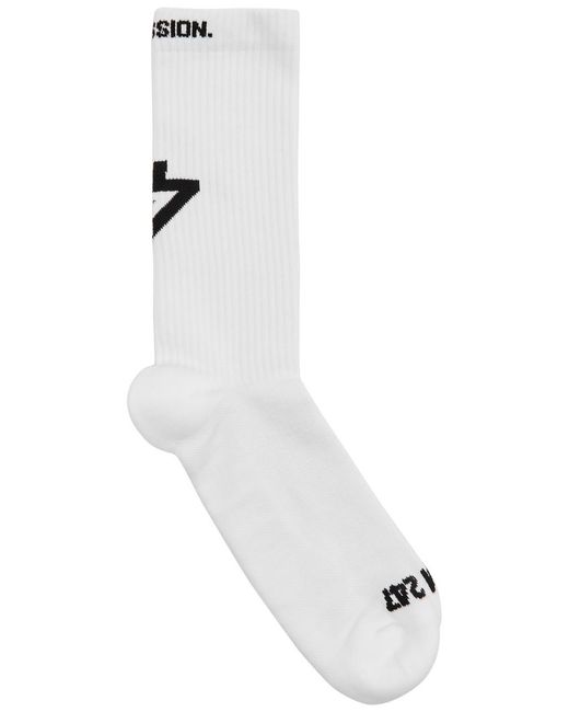 Represent White 247 Logo-Intarsia Stretch-Cotton Socks for men