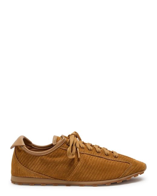 Jacquemus Brown Les Tennis Ribbed Suede Sneakers