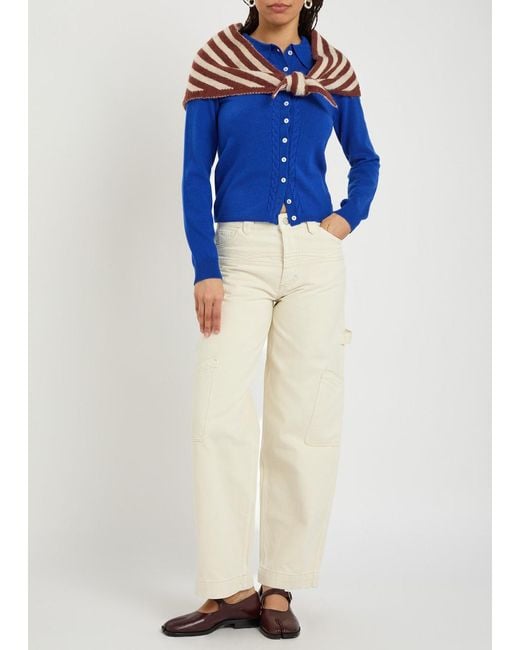 Damson Madder Blue Voula Wool And Cashmere-Blend Cardigan