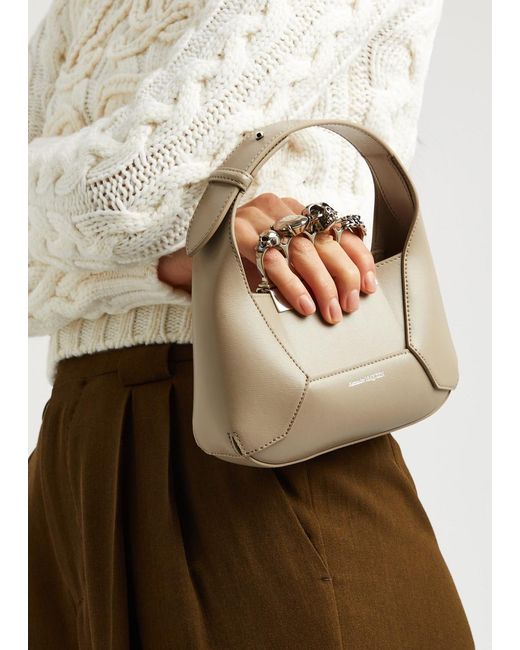 Alexander McQueen Metallic The Jewelled Hobo Mini Leather Top Handle Bag