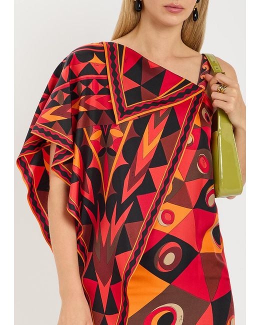 Emilio Pucci Printed Layered Silk-Twill Mini Dress