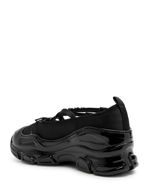 Simone Rocha Black Embellished Satin Sneakers