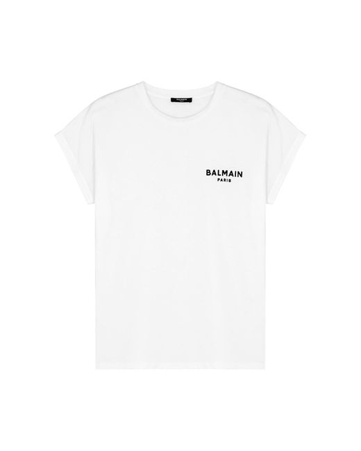 Balmain White Logo Cotton T-Shirt
