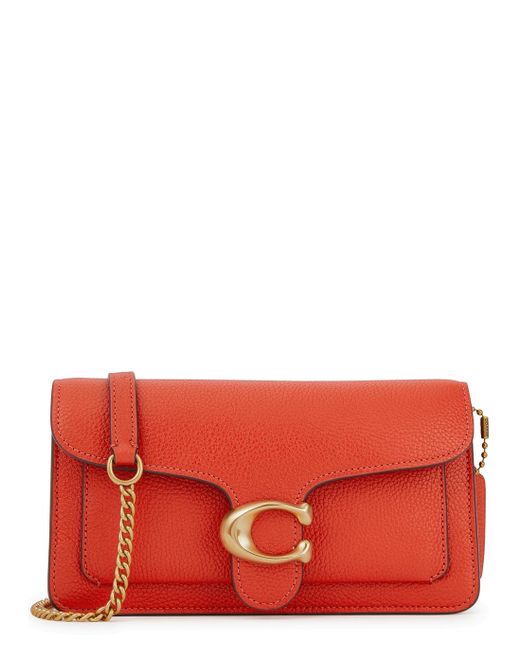 COACH Tabby Leather Wallet-on-chain in Red | Lyst