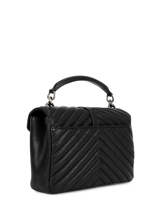 Saint Laurent Black College Medium Leather Shoulder Bag