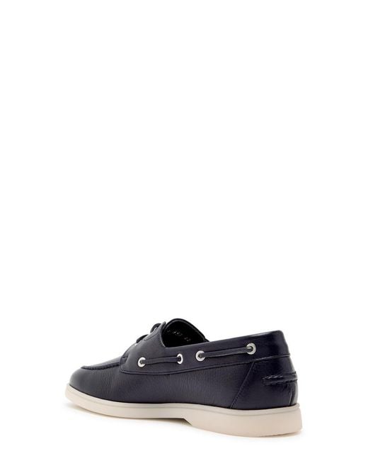 Aurélien Blue Boat Grained Leather Loafers for men