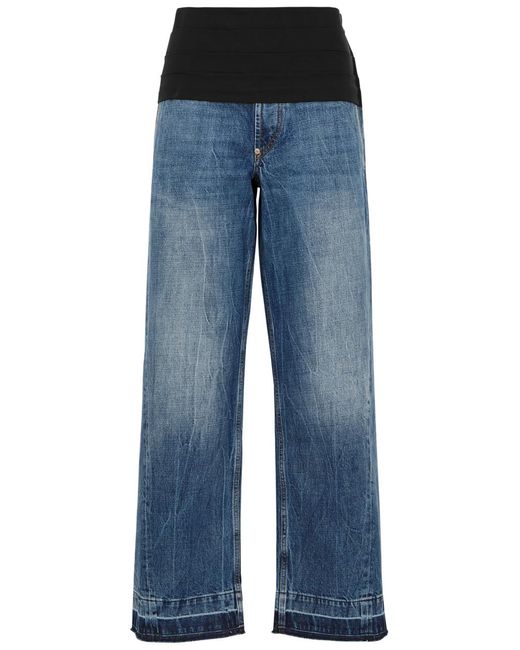 Stella McCartney Blue Panelled Straight-Leg Jeans