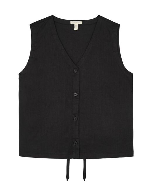 Eileen Fisher Black Linen Vest