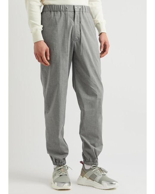 Moncler Gray Stretch-cotton Trousers for men