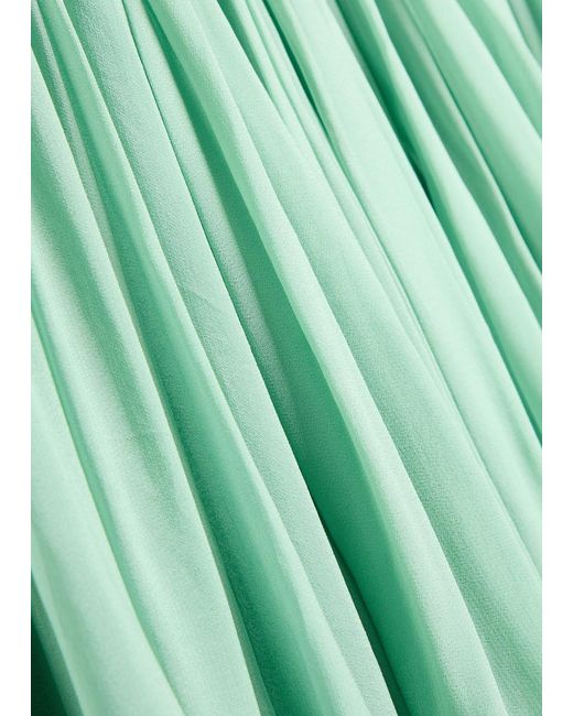 De La Vali Green Harmattan Ruffled Georgette Maxi Dress