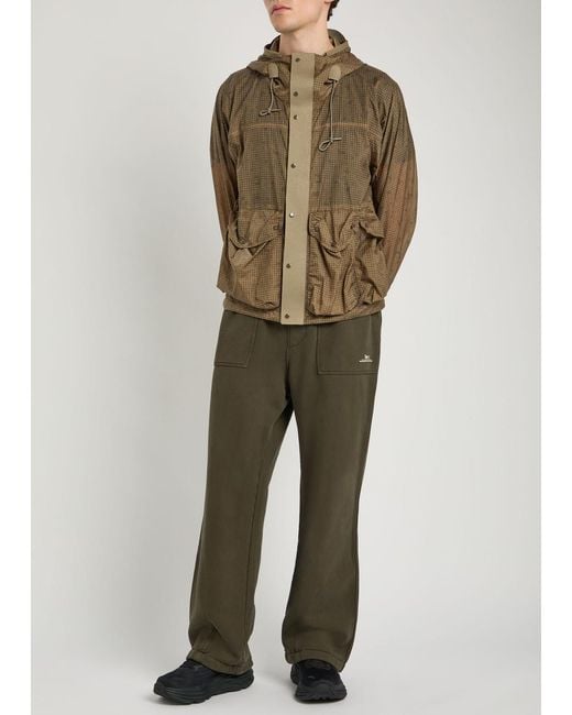 C P Company Green Skye Checked Hooded Shell Jacket for men