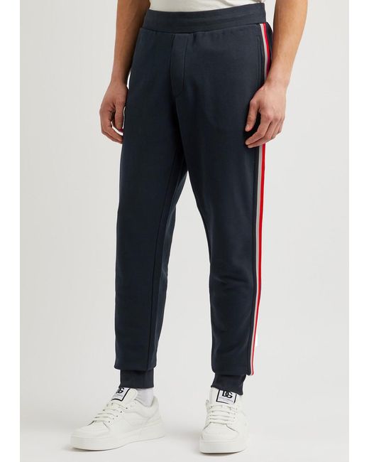 Moncler Blue Striped Cotton Sweatpants for men