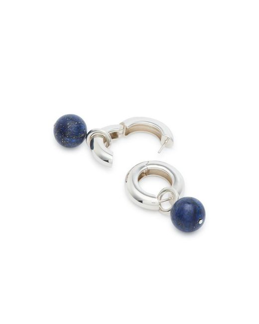 Agmes Blue Sonia Sterling Hoop Earrings