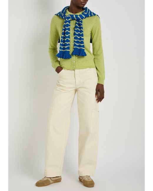 Damson Madder Green Voula Wool And Cashmere-Blend Cardigan