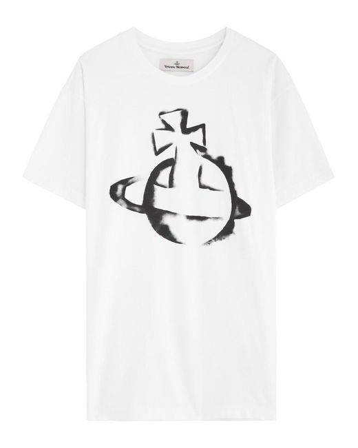 Vivienne Westwood White Orb-Printed Cotton T-Shirt for men
