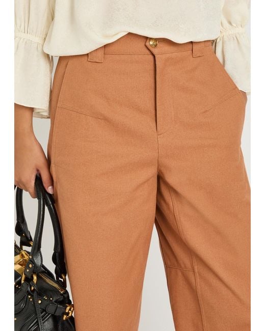 Chloé Orange Barrel-Leg Canvas Trousers