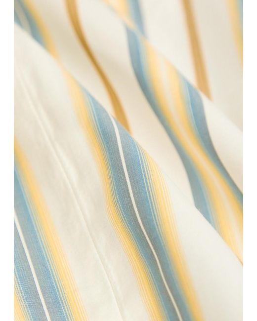 Thierry Colson White Bianca Striped Cotton-Poplin Blouse