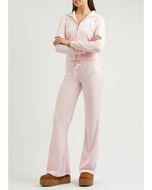 Juicy Couture Pink Heritage Logo Velour Sweatpants