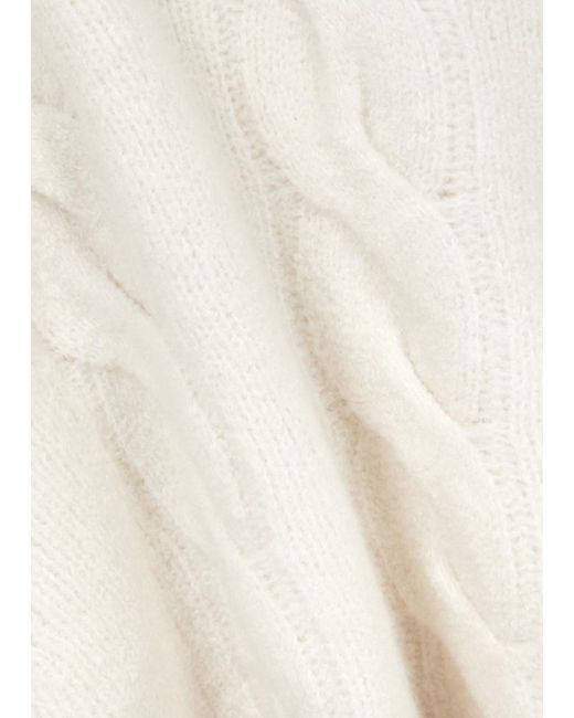 Lisa Yang White Hannah Cable-knit Cashmere-blend Jumper