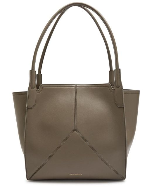 Victoria Beckham Brown Victoria Panelled Leather Tote Bag