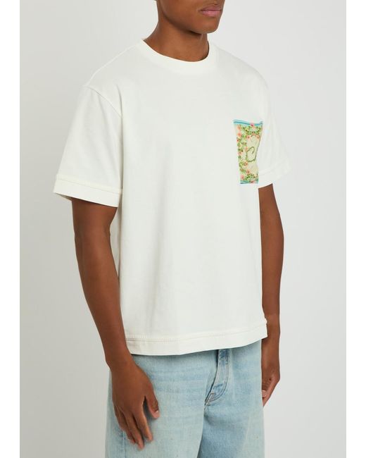 CHE White Bloom Cotton T-Shirt for men