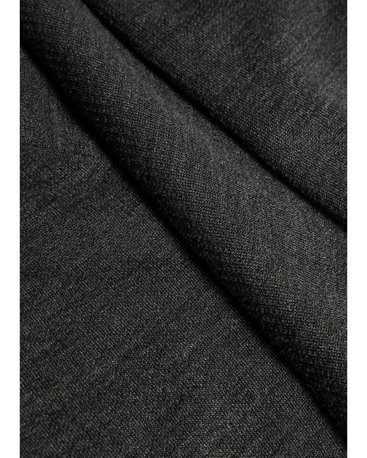Tory Burch Black Distressed Silk-Blend Polo Top