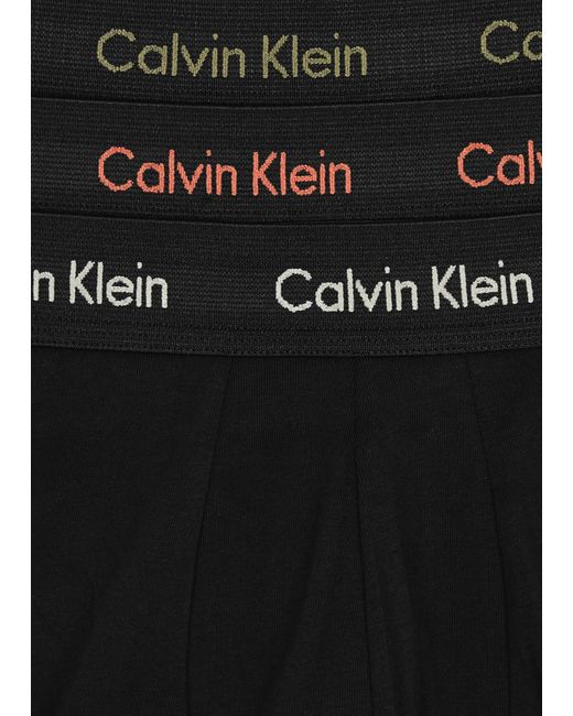 Calvin Klein Black Low-rise Stretch-cotton Trunks for men