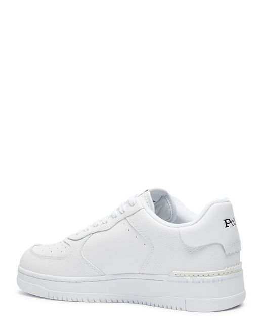 Polo Ralph Lauren White Masters Court Leather Sneakers for men