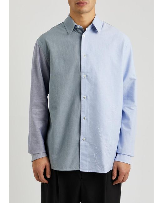 J.W. Anderson Blue Patchwork Cotton Shirt for men