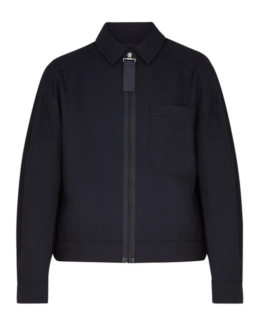Jacquemus Le Blouson Linu Navy Wool Jacket in Blue for Men | Lyst