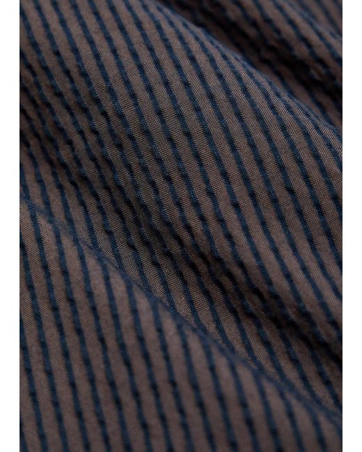 Percival Black Striped Seersucker Swimshorts for men