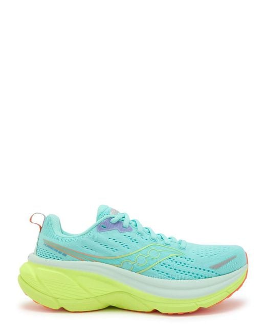 Saucony Green Hurricane 25 Mesh-Knit Sneakers