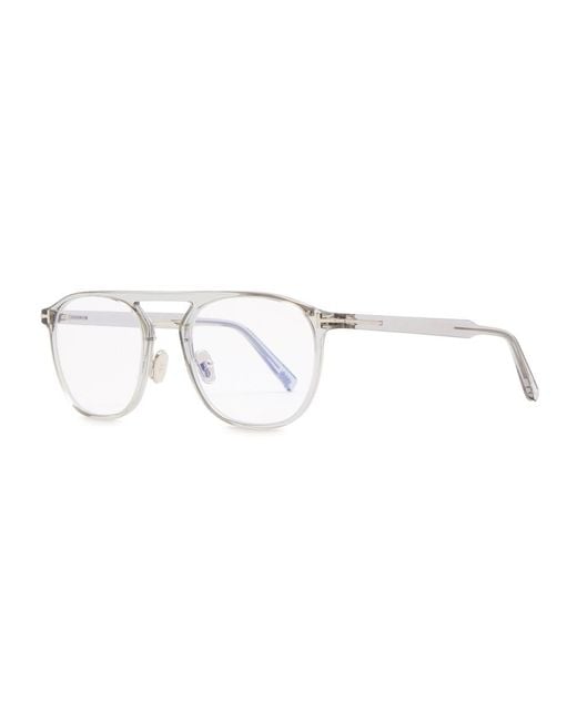 Tom Ford Gray Aviator-Style Optical Glasses