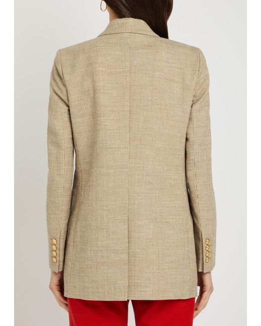 Blazé Milano Natural Marisa Double-Breasted Cotton-Blend Blazer