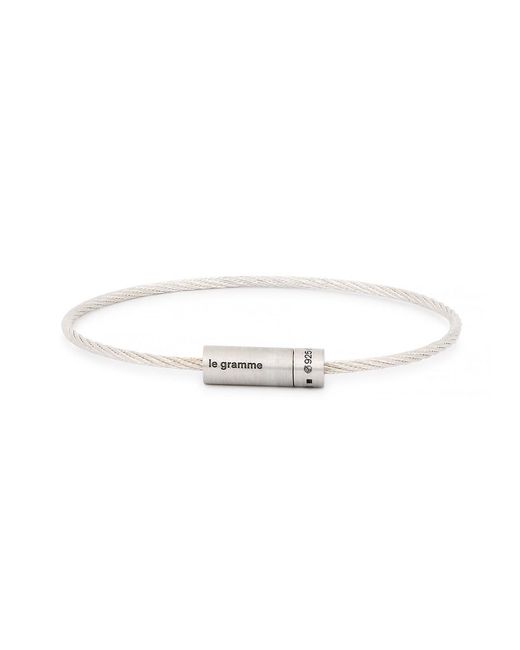 Le Gramme White 7G Brushed Sterling Cable Bracelet for men