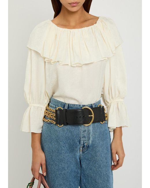 Chloé Black Chloé Camera Chain Leather Belt