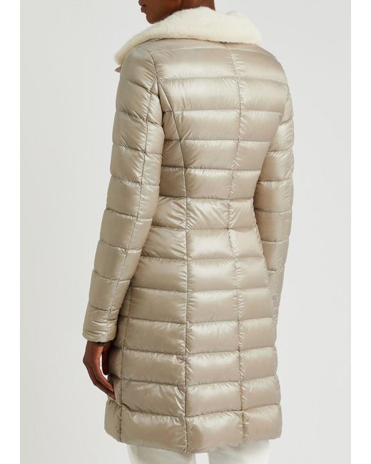 Herno Natural Quilted Faux Fur-trimmed Shell Jacket