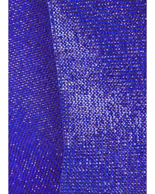Nue Studio Blue Charlotte Crystal-embellished Bra Top