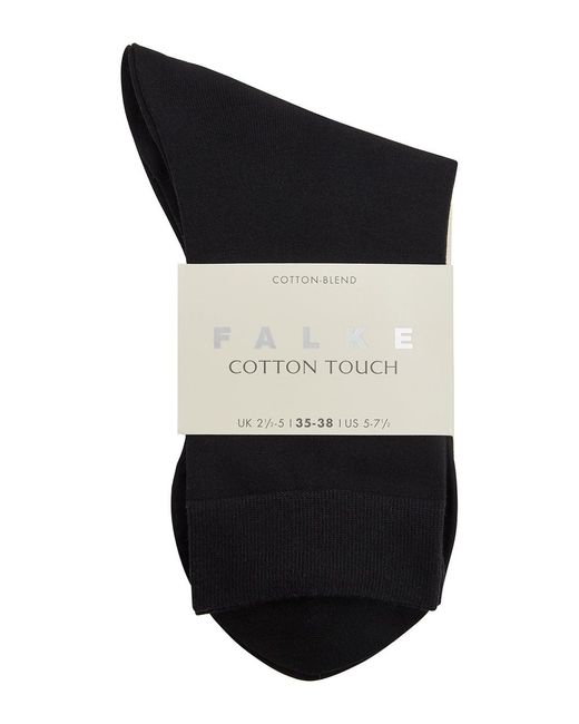 Falke Black Cotton Touch Cotton-Blend Socks
