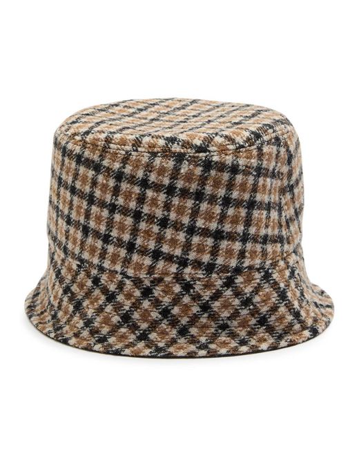 Moncler Brown Reversible Houndstooth Wool-Blend Bucket Hat