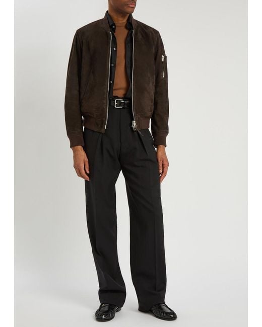 Tom Ford Black Suede Bomber Jacket for men