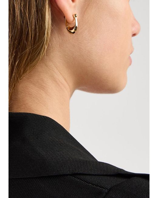COACH Metallic Signature C Huggie Hoop Earrings