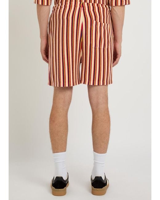 Valentino Red Striped Terry Shorts for men