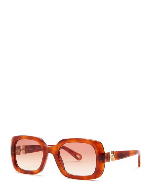 Chloé Pink Marcie Square-Frame Sunglasses
