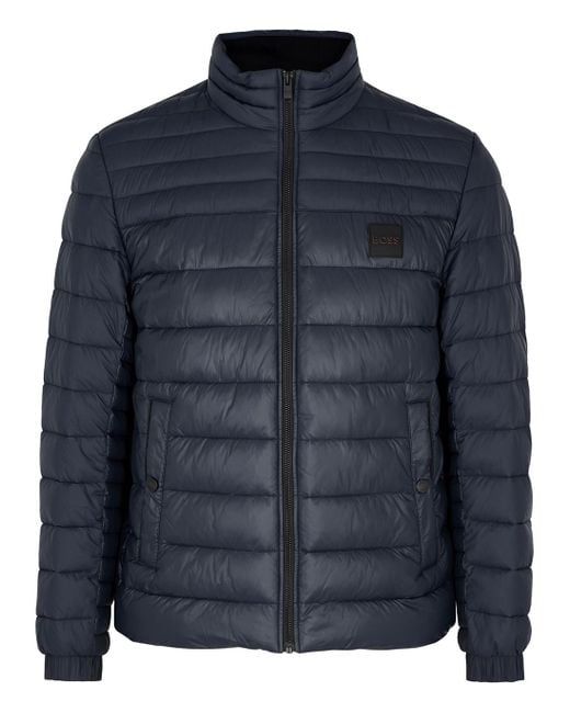 BOSS by HUGO BOSS Quilted Shell Jacket in Blue for Men | Lyst