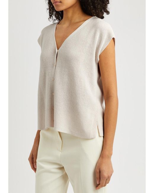 Eileen Fisher Natural Knitted Cotton Top