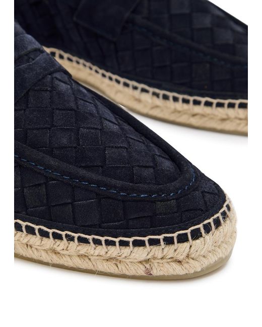 Castaner Blue Nilo Braided Suede Espadrille Loafers for men